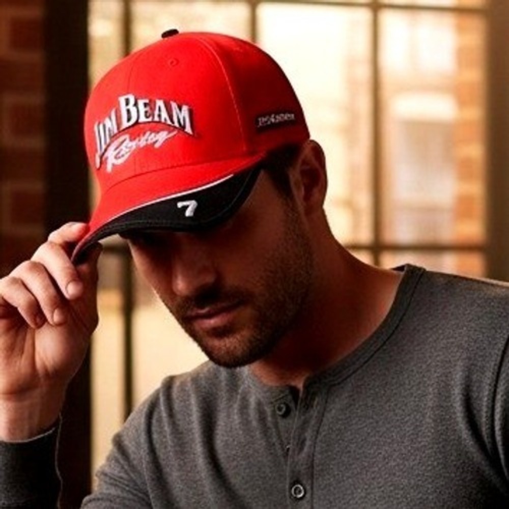 VTG 2000s Jim Beam Racing Hat Cap Robby Gordon Motorsports #7 Red Adj OSFA New